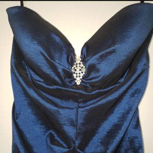 Blue mermaid dress with rhinestones